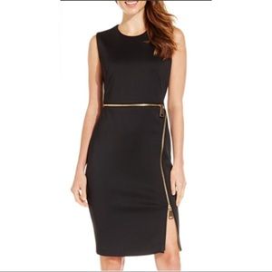 Calvin Klein gold zipper dress